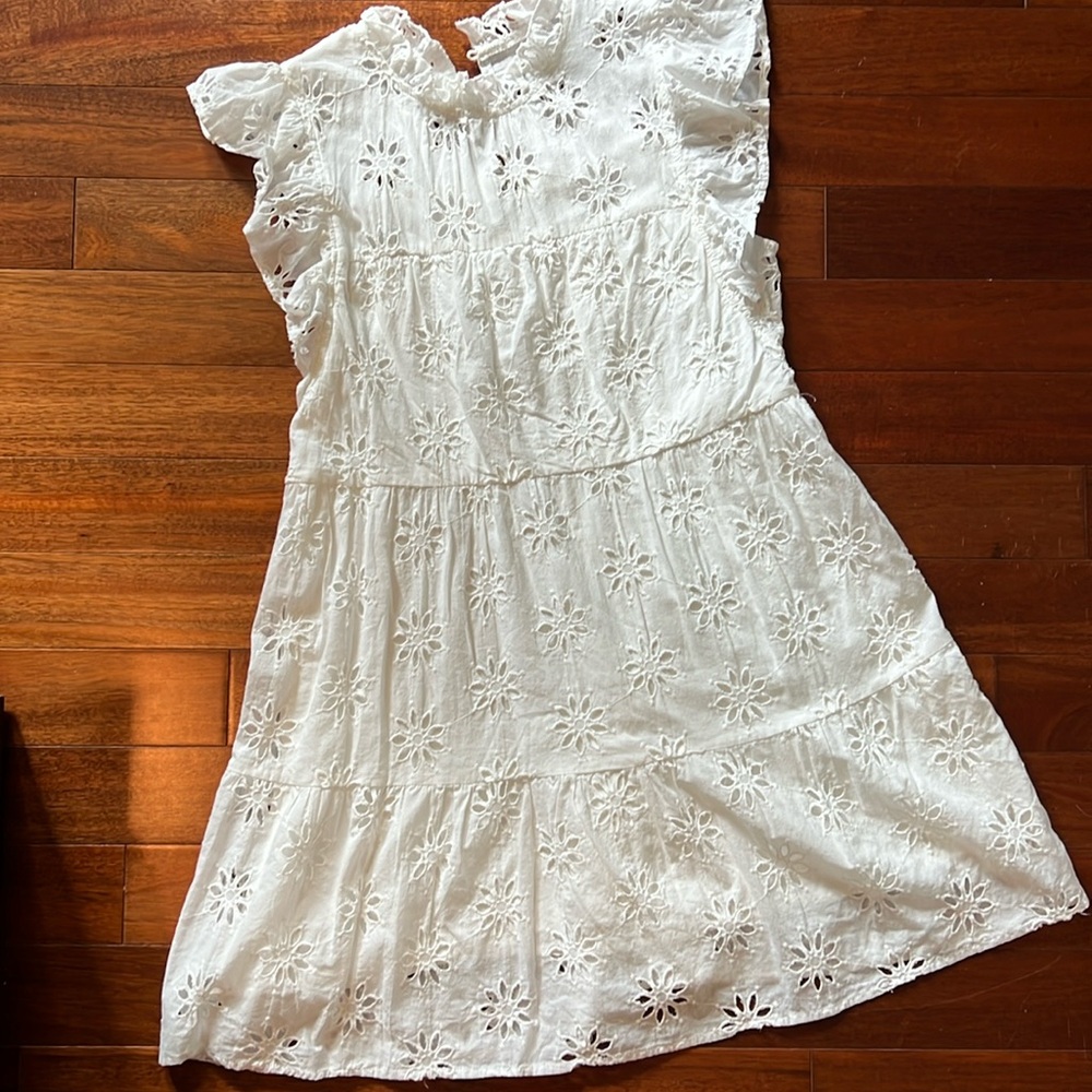 White lace mini dress